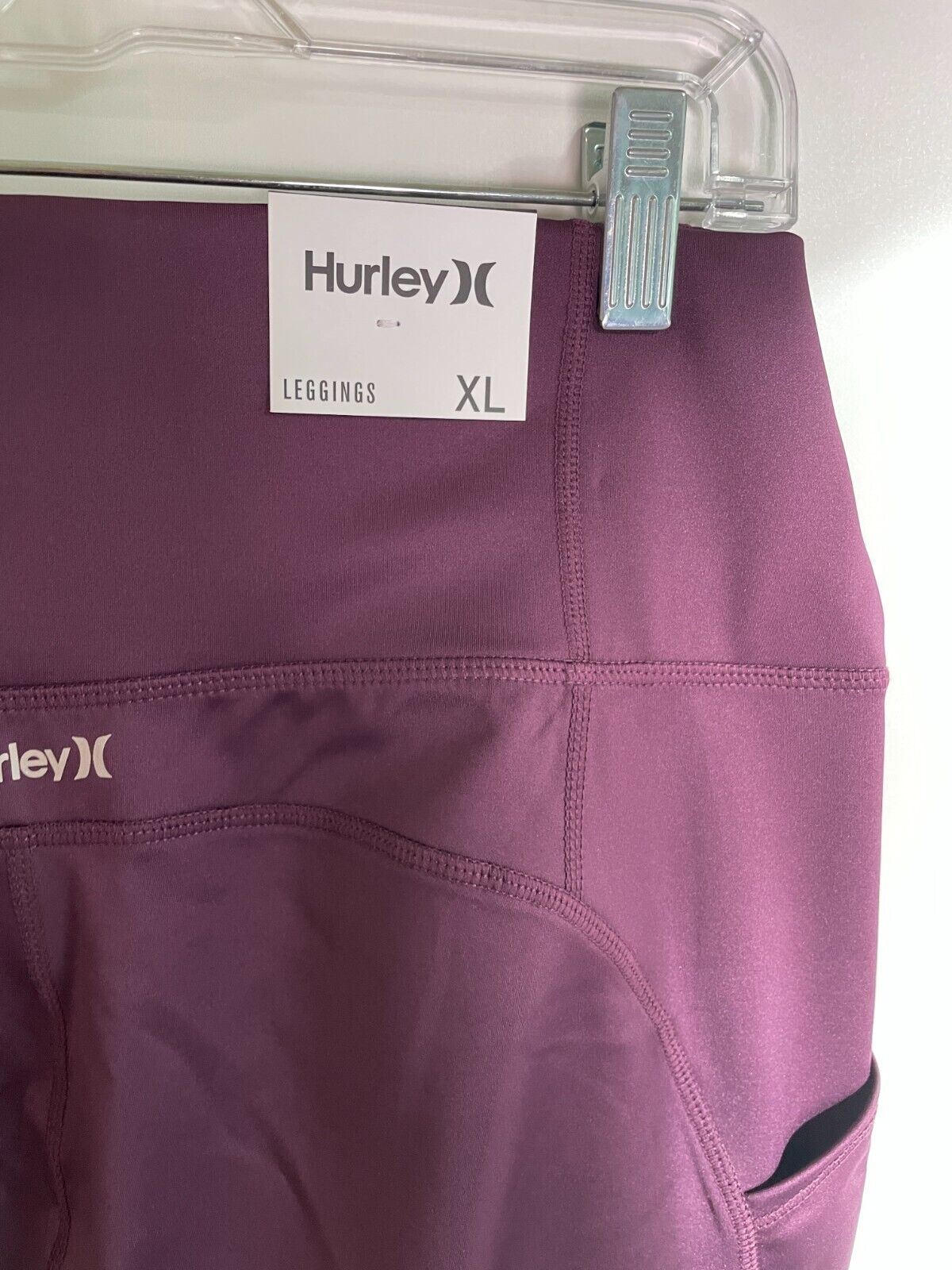 Hurley Women's XL Raw Edge High Rise Ankle Leggings Potent Purple HA32LG003