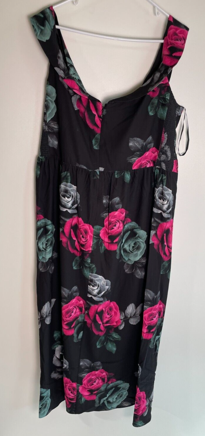 City Chic Women's L Clementine Floral Faux Wrap Off Shoulder Dress Black 218233