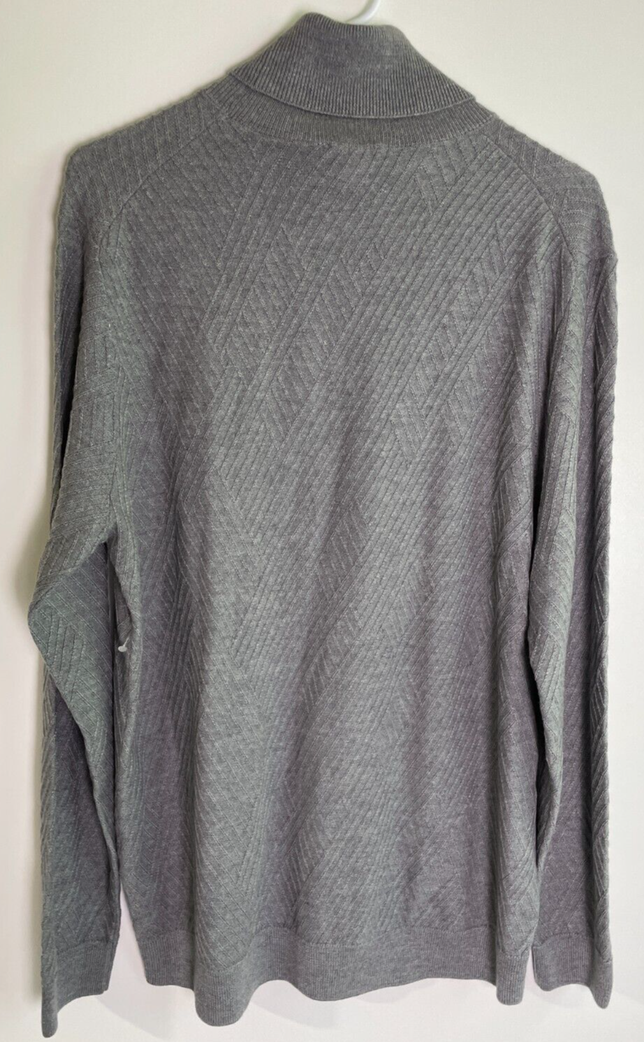 Brax Men's XL Brian Structured Pattern Turtleneck Pullover Sweater Gray Wool
