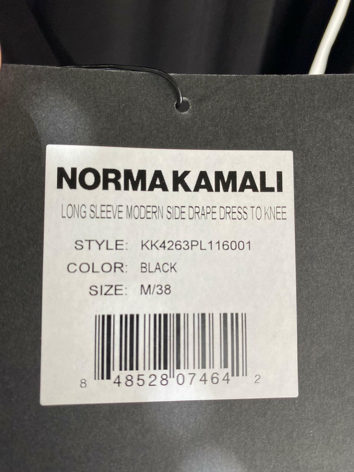 Norma Kamali Womens M Long Sleeve Modern Side Drape Dress