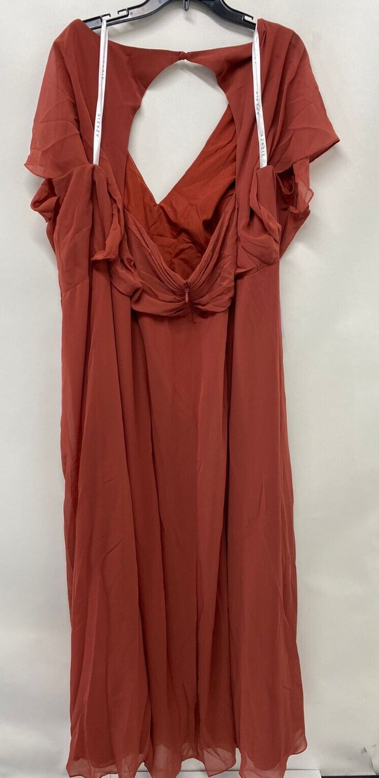 Azazie Womens 4 Sonya Floral A-Line Lace Chiffon Maxi Bridesmaid Dress Lavender