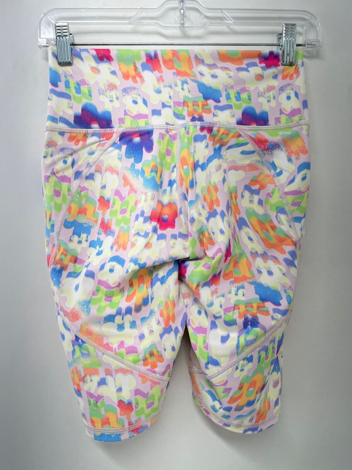 Fabletics Womens S PowerHold High-Waist 9'' Short New Wave Floral Gym Printed