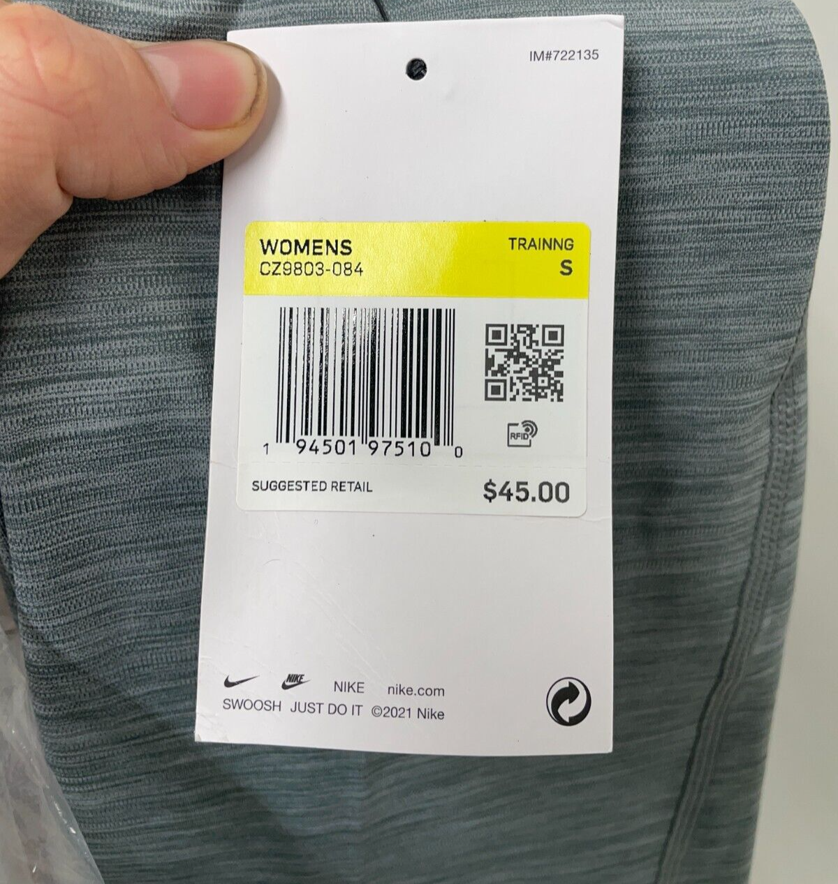 Nike Women's S Pro 365 Mid-Rise Cropped Mesh Panel Leggings Smoke Grey CZ9803