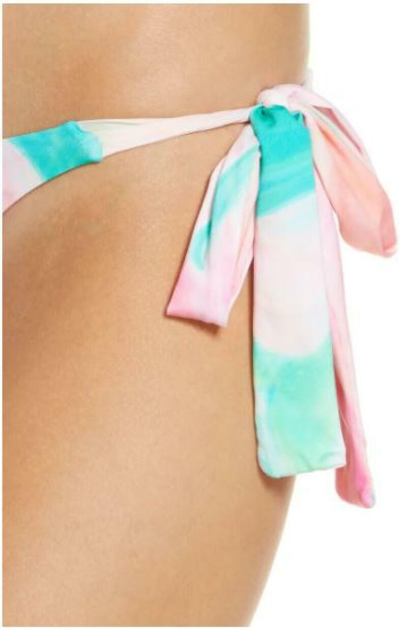 Frankies Womens S Trip Pink Veronica Side Tie Bikini Bottom Swim