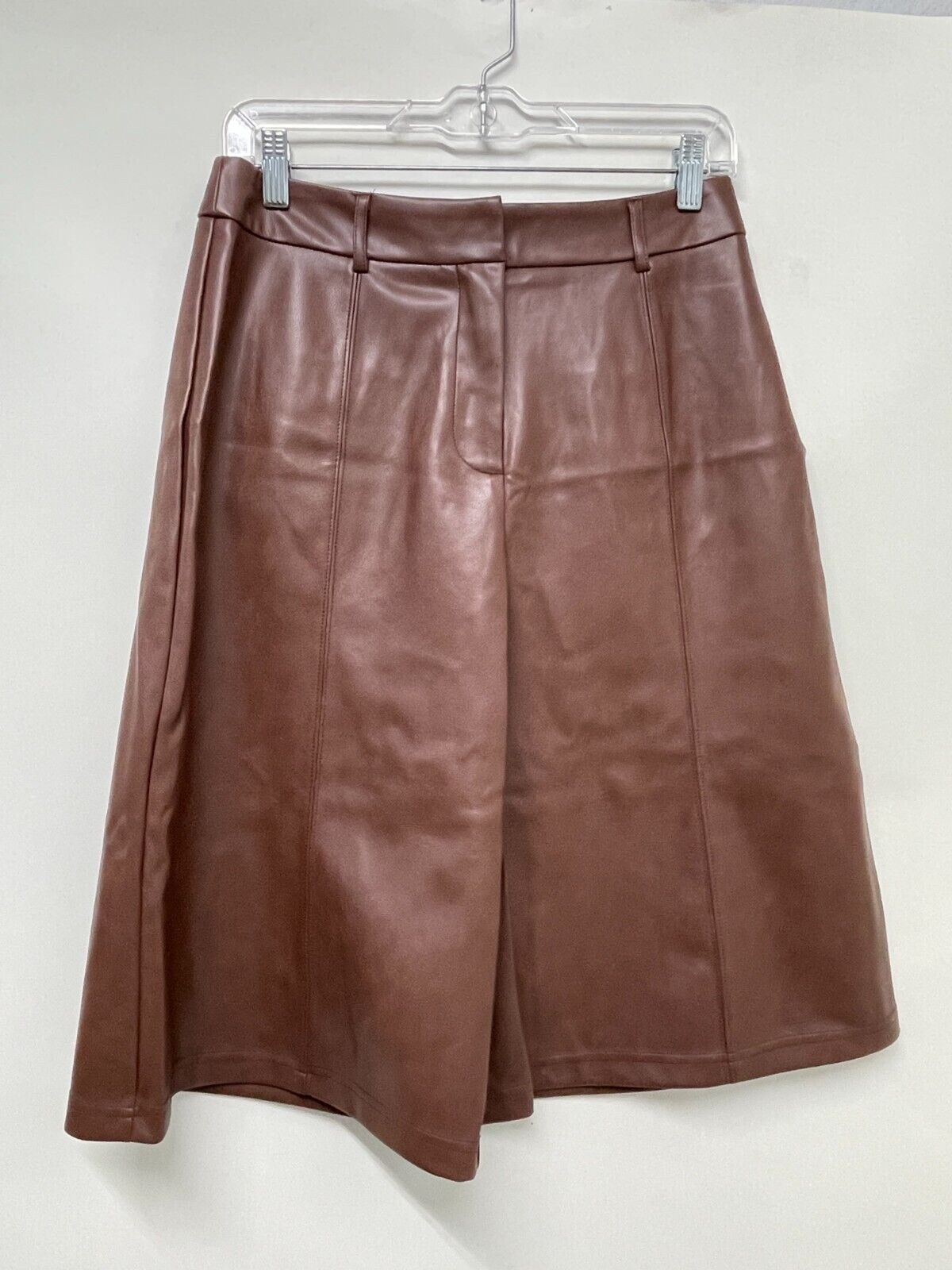 Avec Les Filles Women S Faux Leather Wide Leg Short Brown Culottes anthropologie