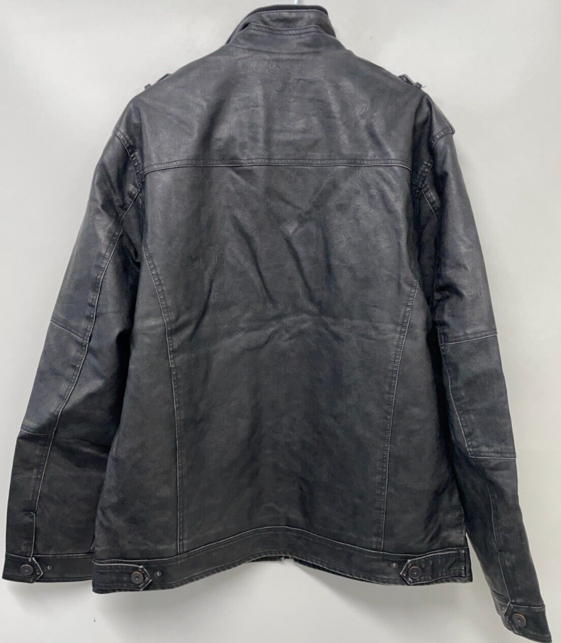 David Outerwear Mens 3XL Bonanza Faux Leather Jacket Black Full Zip Waterproof