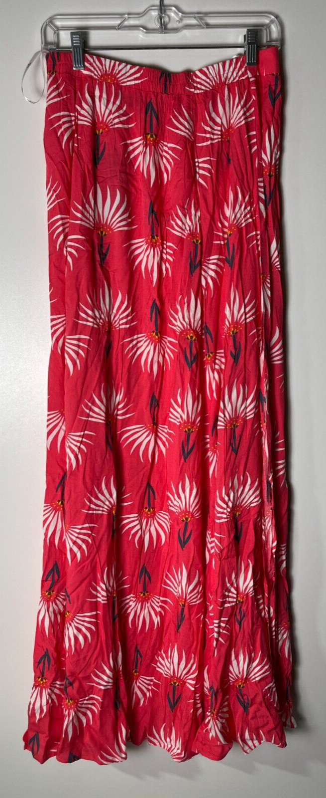 Lulus Women's L Trancoso Shirred Crop Top & Maxi Skirt Set Coral Red 1667256