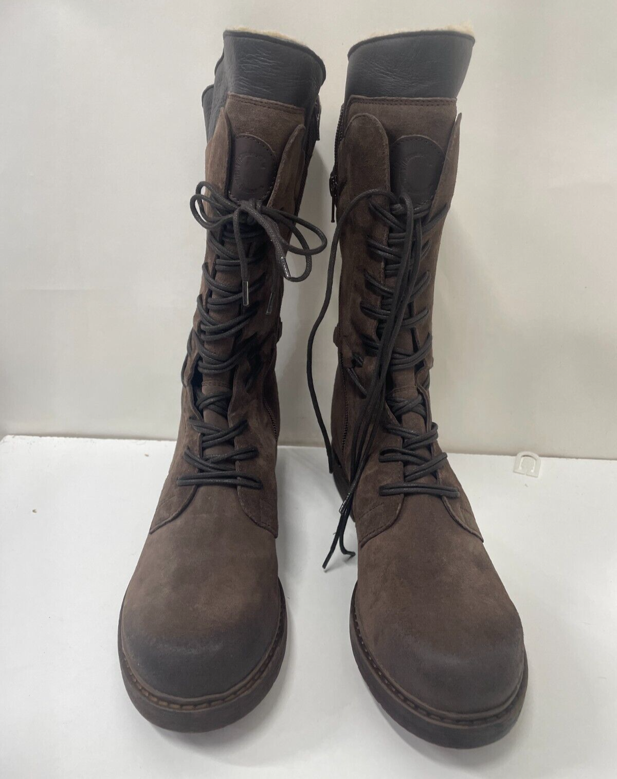 Celtic & Co. Women's EU 39/US 8 Woodsman Boots Brown Leather Shearling Zip NEW