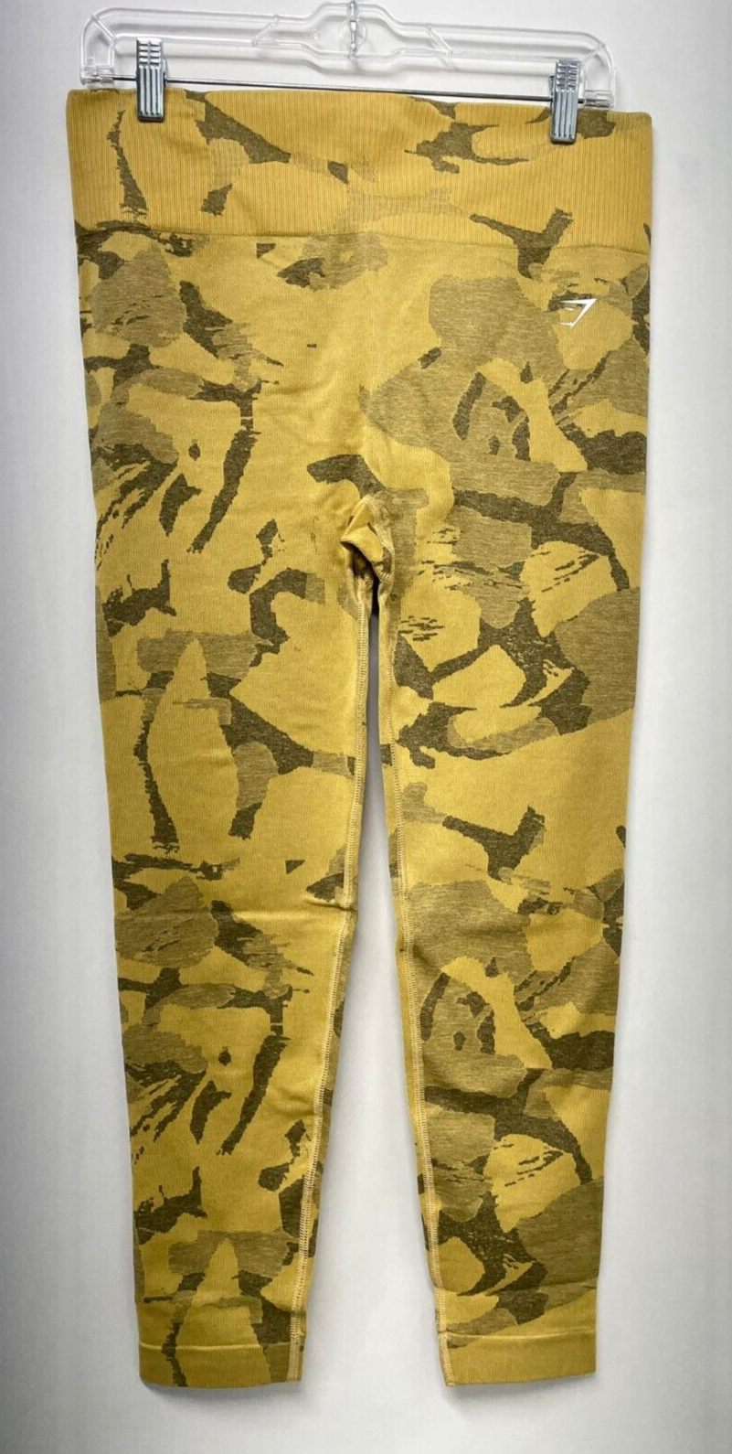 Gymshark Womens XXL Camo Adapt Seamless Gym Leggings Yellow Camouflage Savanna