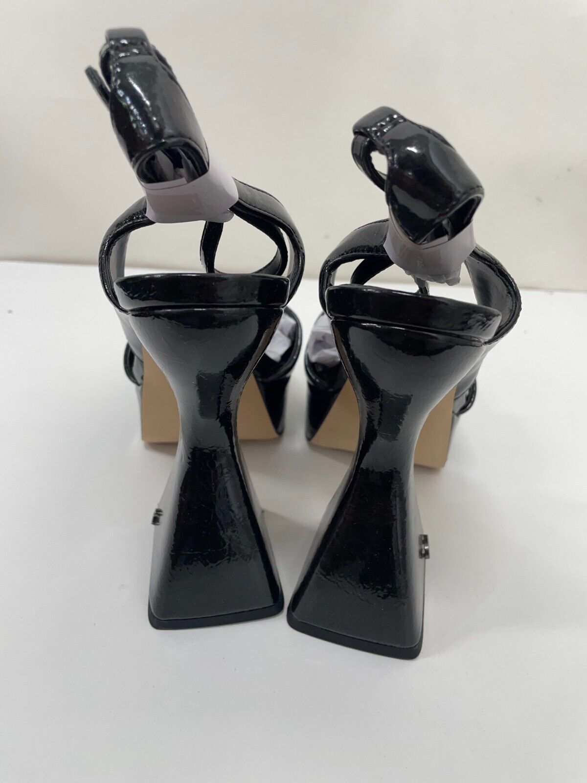 Circus by Sam Edelman Womens 7M Alisa Metallic Ankle Strap Platform Heels Black