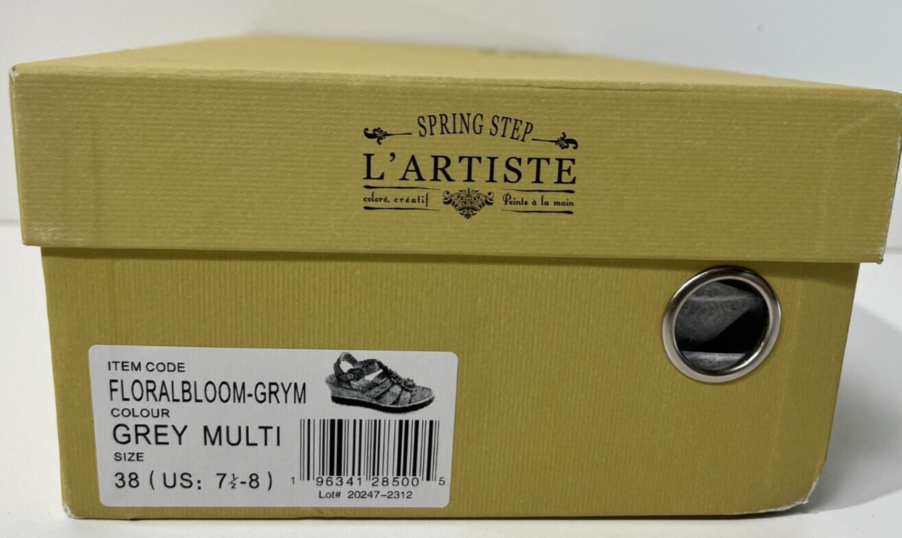 Spring Step L'Artiste Women's 7.5-8 Floral Bloom Hand-Painted Sandals 20247-2312