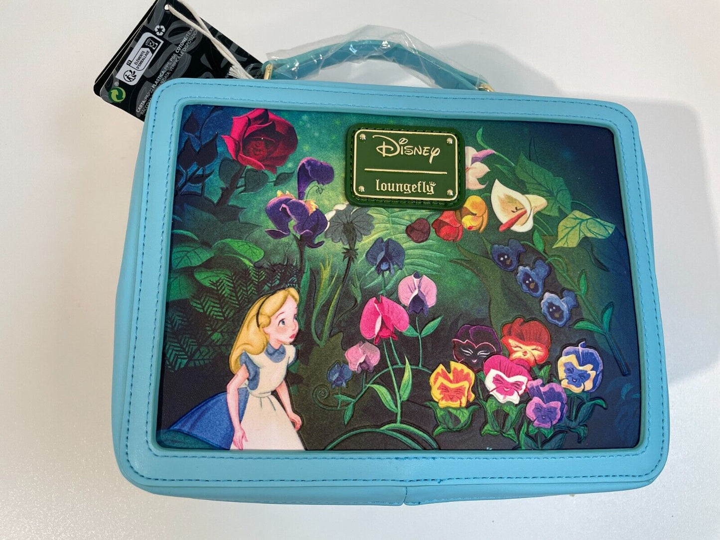 Loungefly Disney Alice in Wonderland Classic Movie Lunch Box Bag Blue WDTB2788