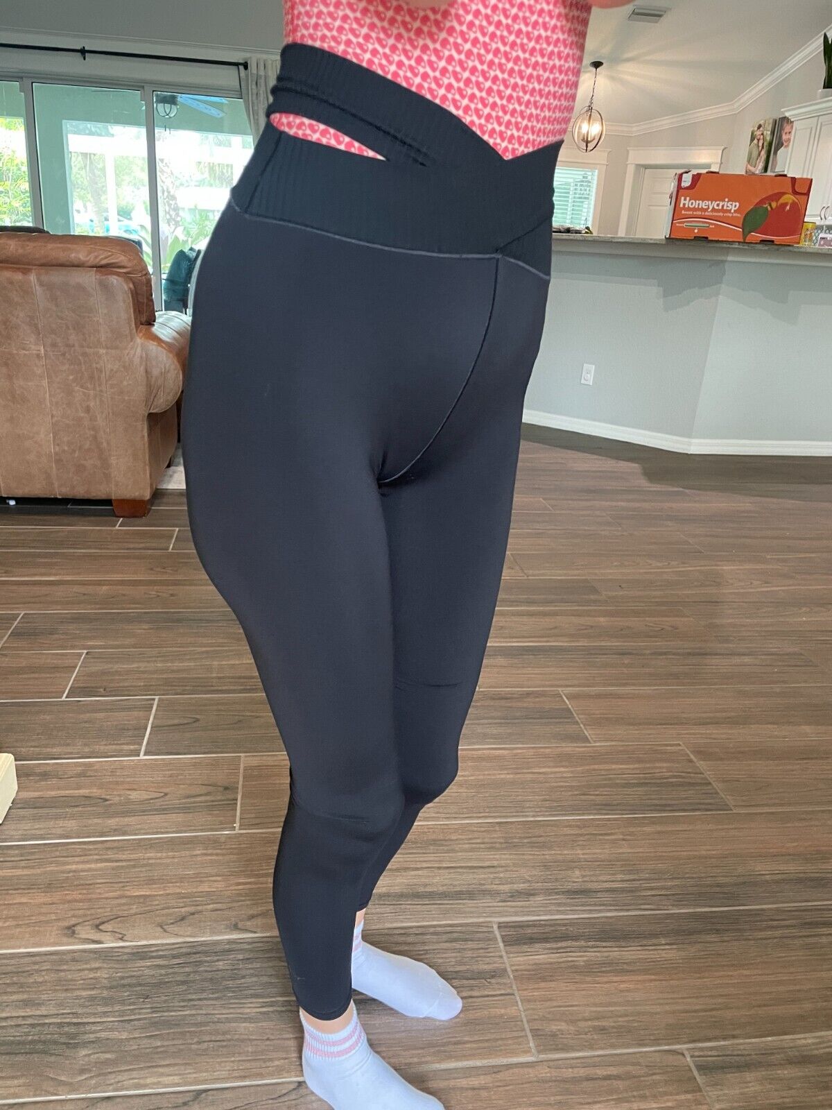 Offline by Aerie Womens XS Real Me Cut Out Leggings Black High-Waist Yoga Pant