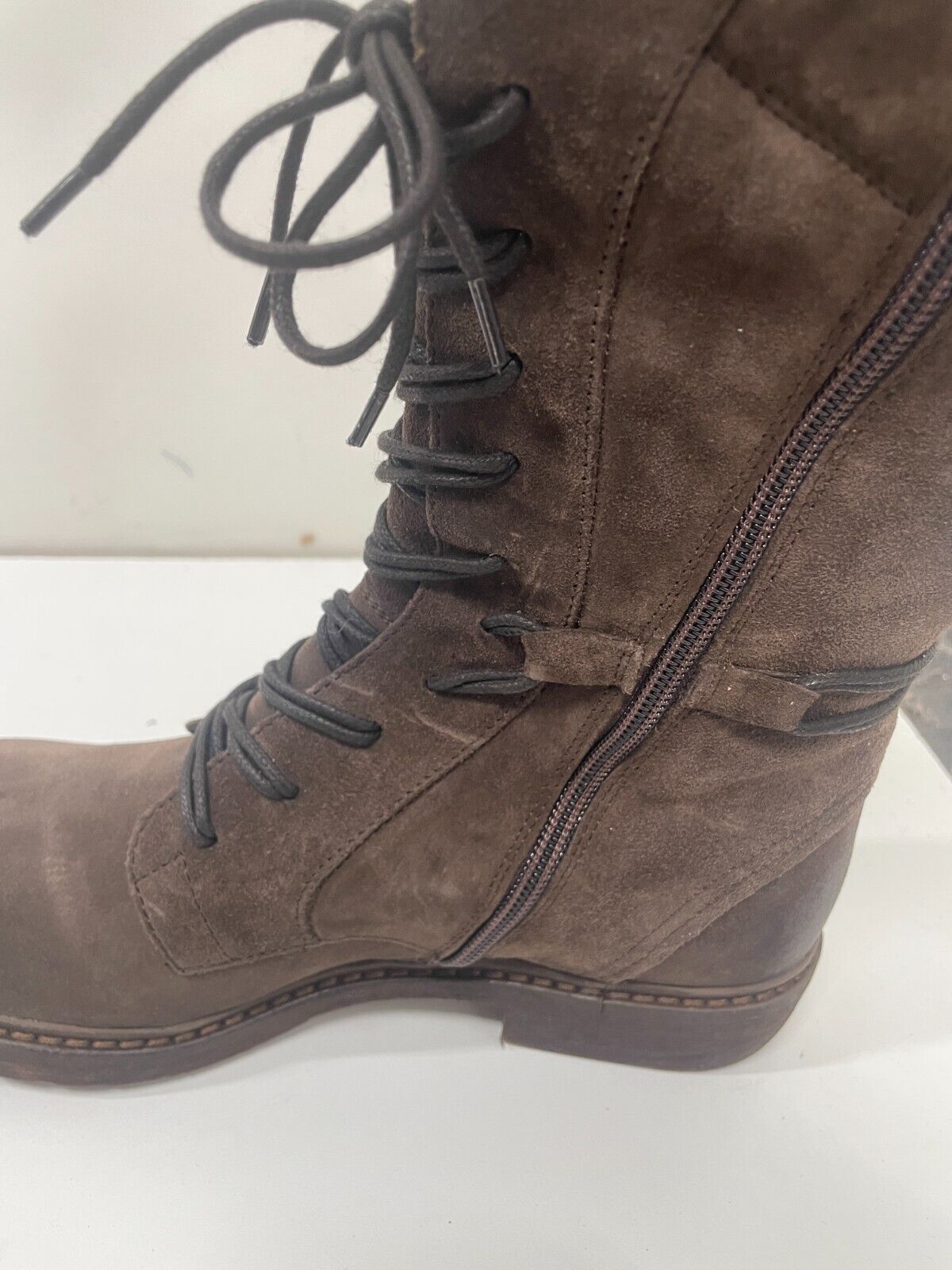 Celtic & Co. Women's EU 39/US 8 Woodsman Boots Brown Leather Shearling Zip NEW
