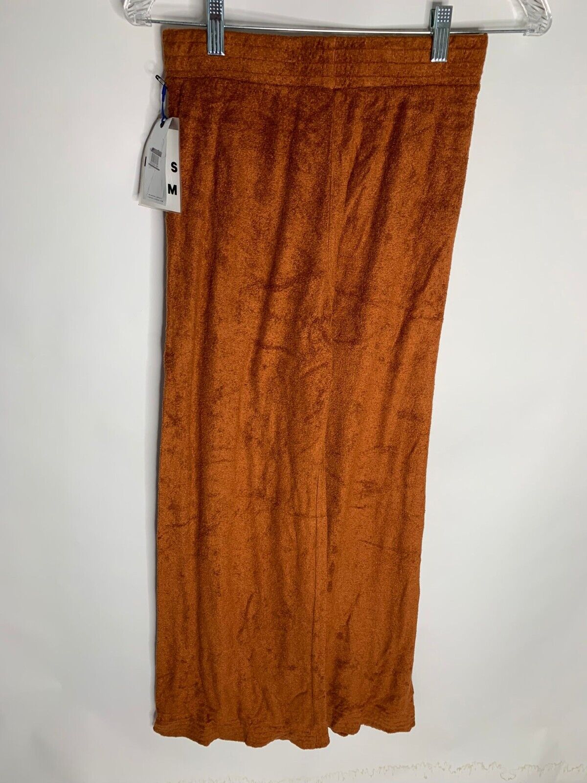 Terry by Simon Miller Womens S French Terry Wide Leg Pants Caramel Brown