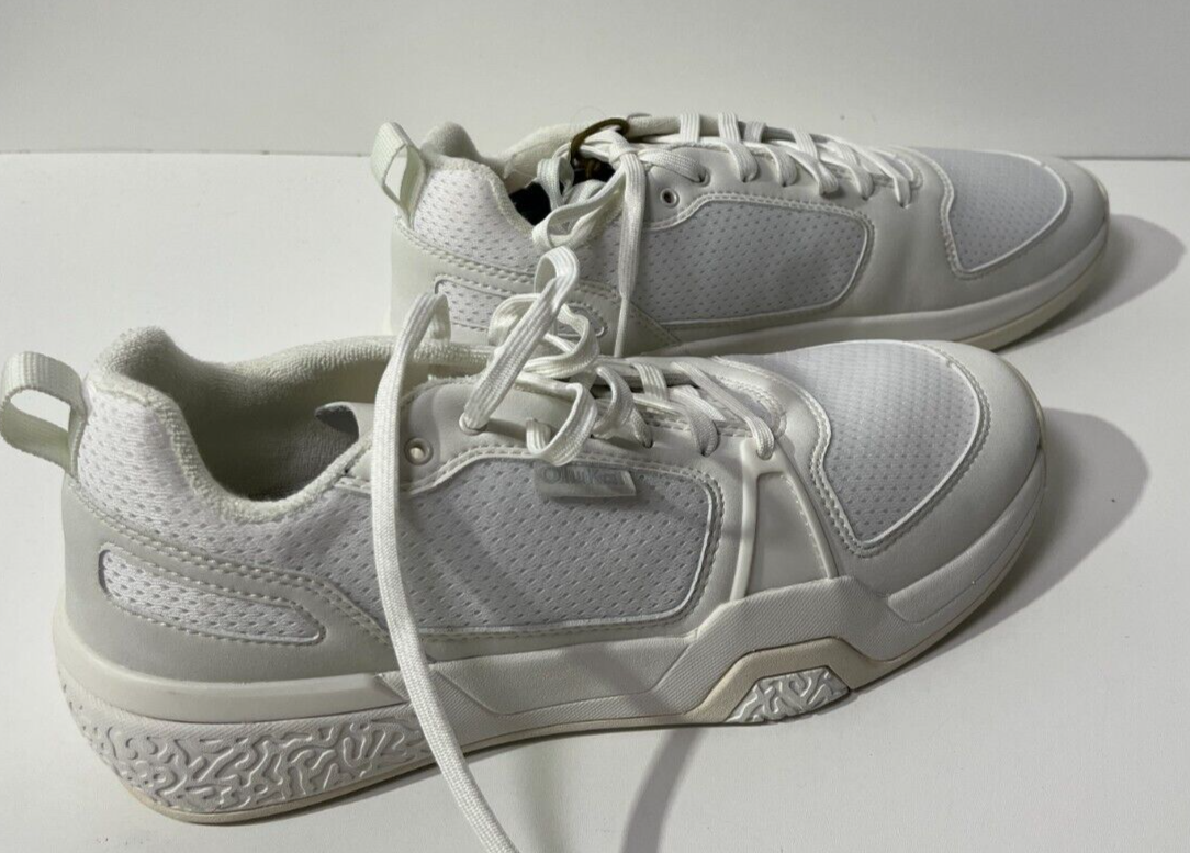OluKai Men's 9 ‘Anau Court Lace Up Pickleball Tennis Sneaker Bright White 10545