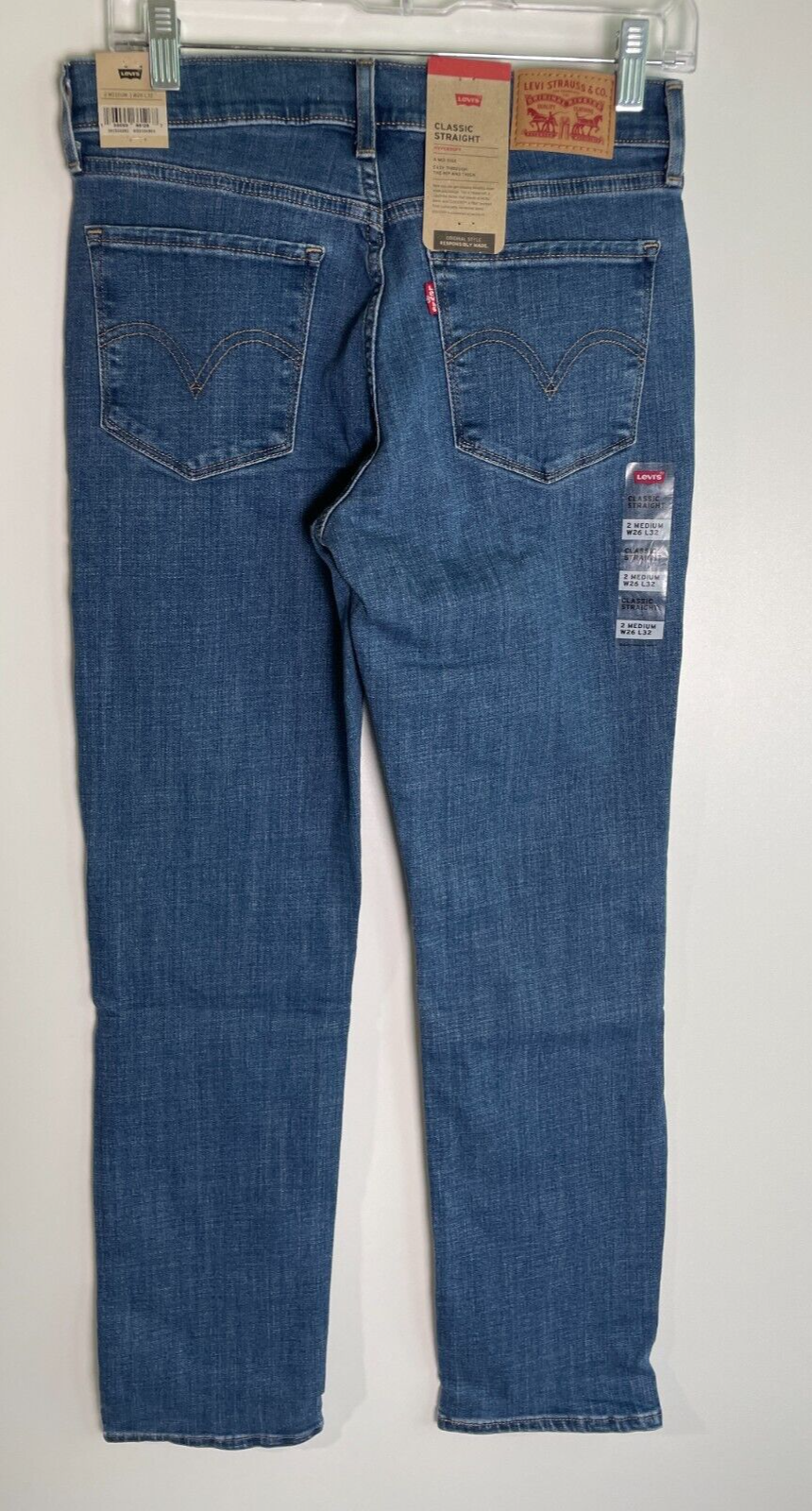 Levi's Women's 26 Classic Straight Fit Jeans Speed Blue Medium Wash 392500082