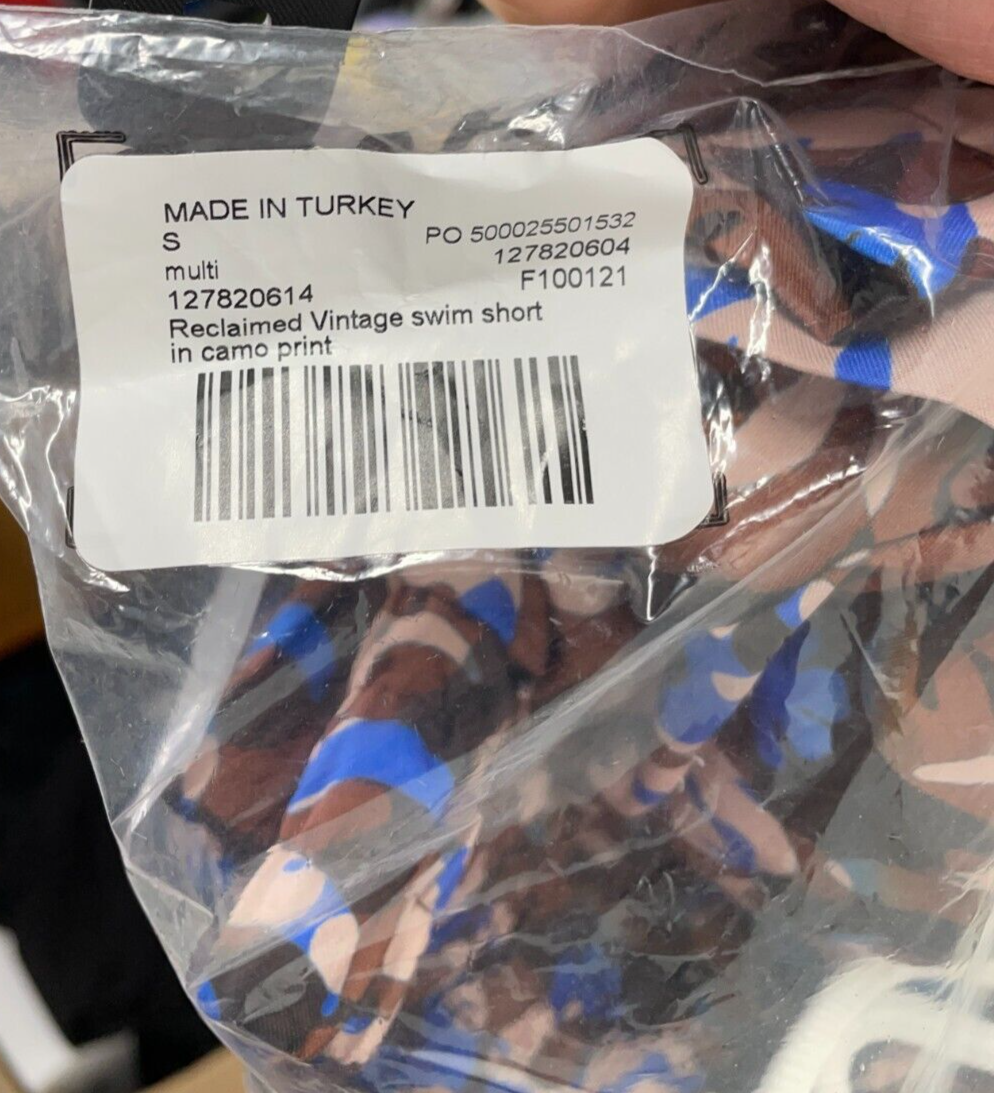 Reclaimed Vintage ASOS Mens S Swim Shorts 90s Celestial Print Lined Trunks