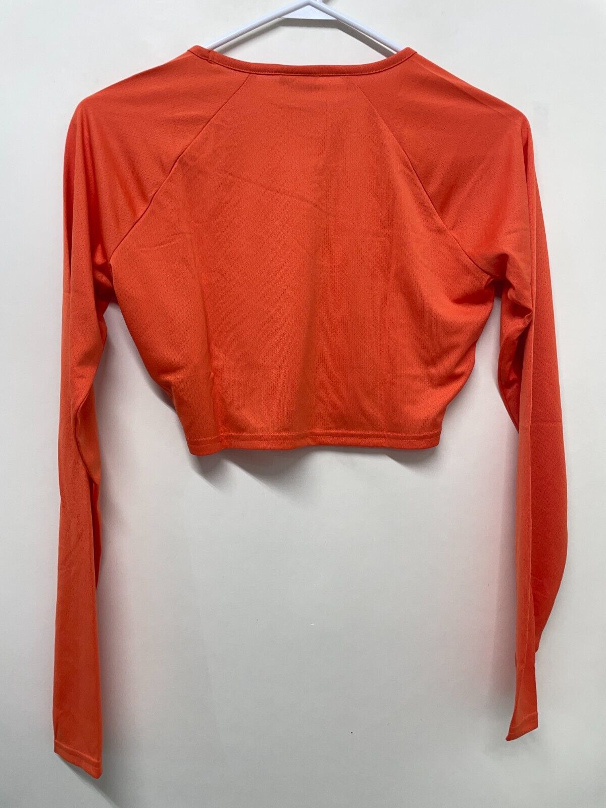 Gymshark Womens S Training Long Sleeve Crop Top Orange Crewneck Gym B2A4F-OBC7
