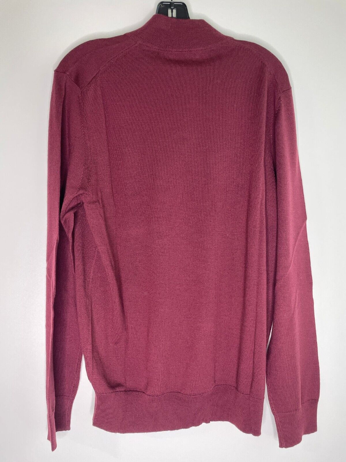 Charles Tyrwhitt Men M Pure Merino 1/4 Zip Neck Jumper Sweater Burgundy Pullover