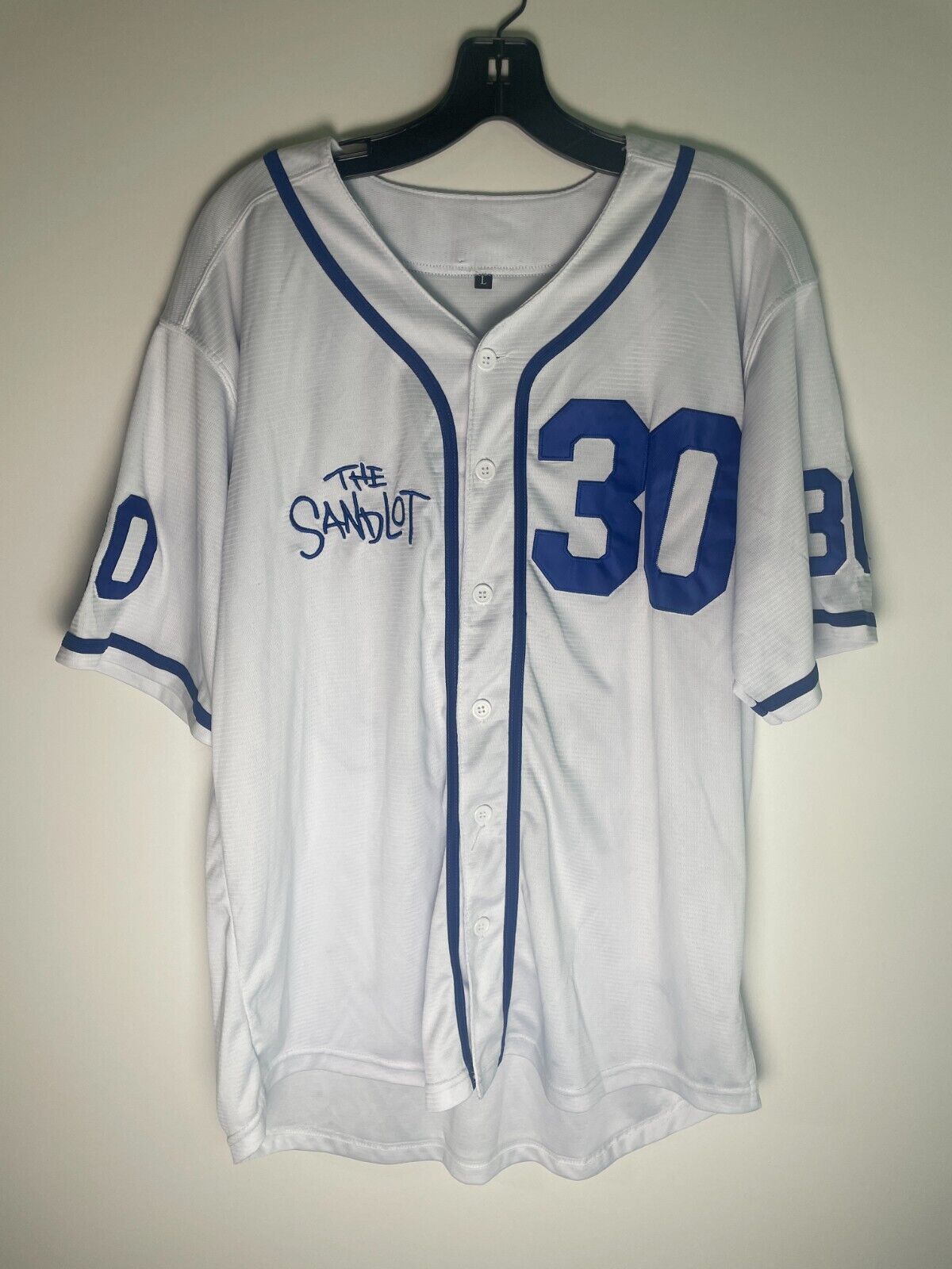 Mens L Benny The Jet Rodriguez 30 The Sandlot Movie Baseball Jersey Short Sleeve