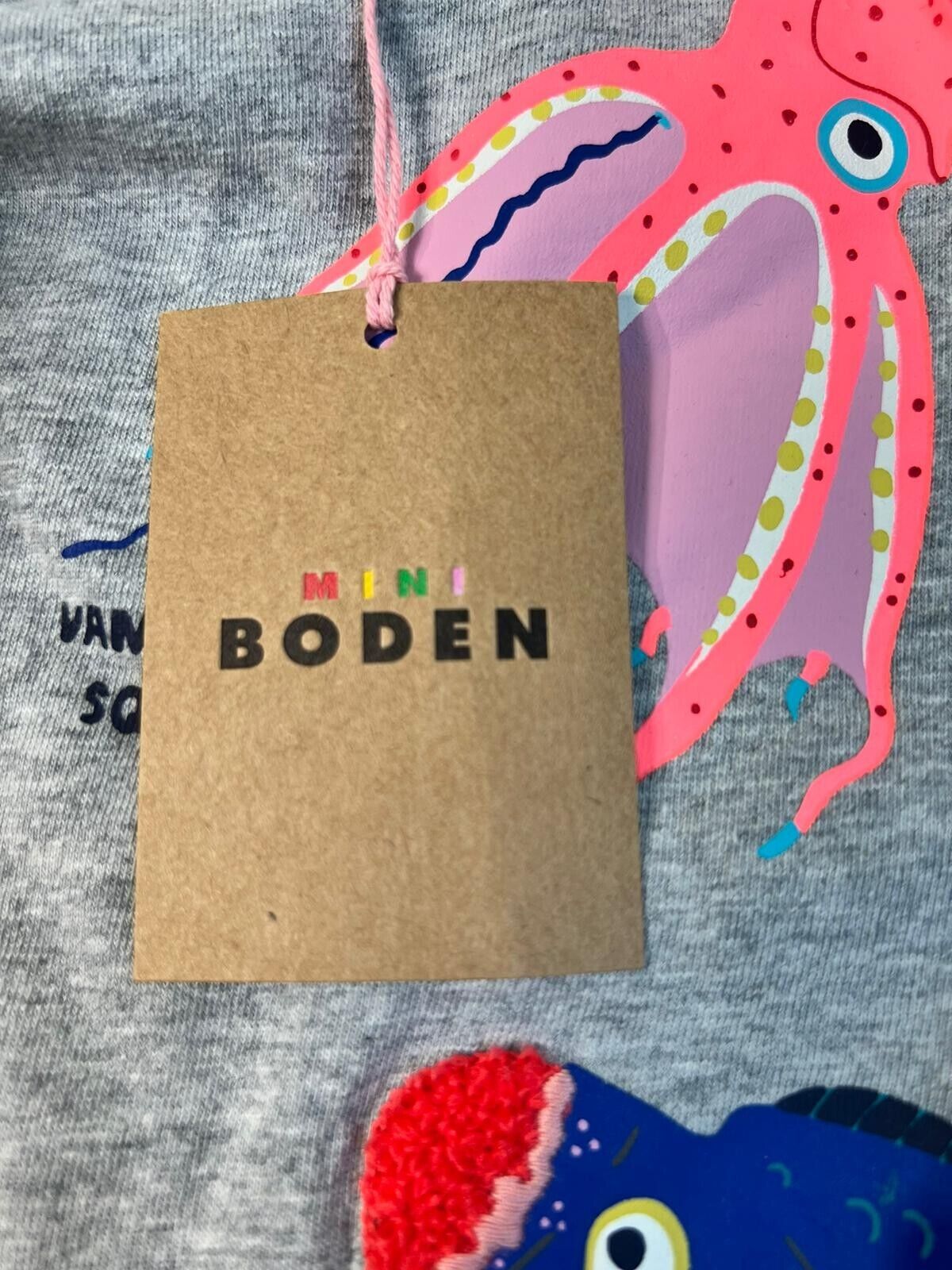 Boden Boys 5-6Y Weird & Wonderful Fish Grey T-Shirt B2733 LGY Kids Youth