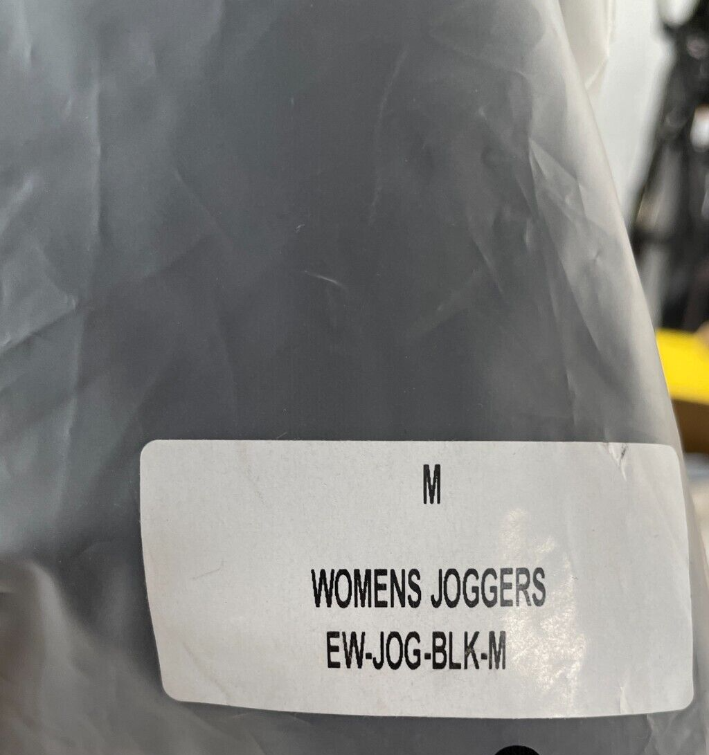 Engage Womens M Jogger Pants Black Spell Out Logo Drawstring Waist Skinny Leg