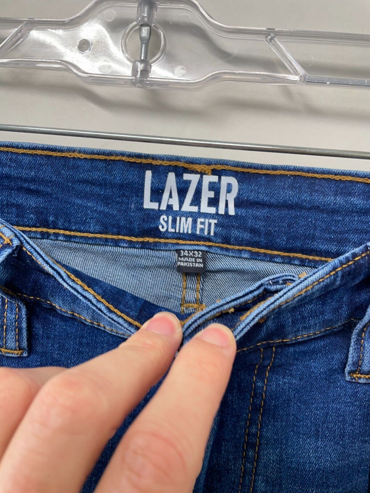 Lazer Mens 34x32 Issac Jeans Tapered Leg Slim-Fit Stretch Distressed ML83592