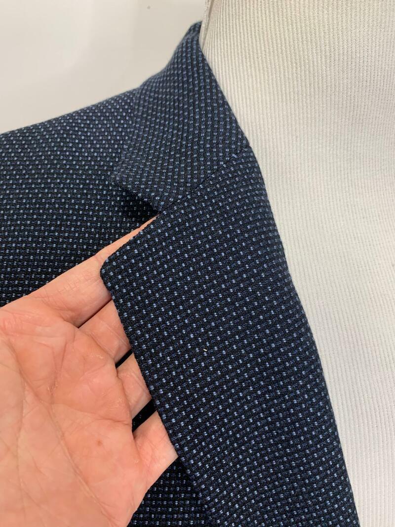 Emporio Armani Mens 46R Navy Blue Geometric Dot Blazer Sport Coat Jacket 44R