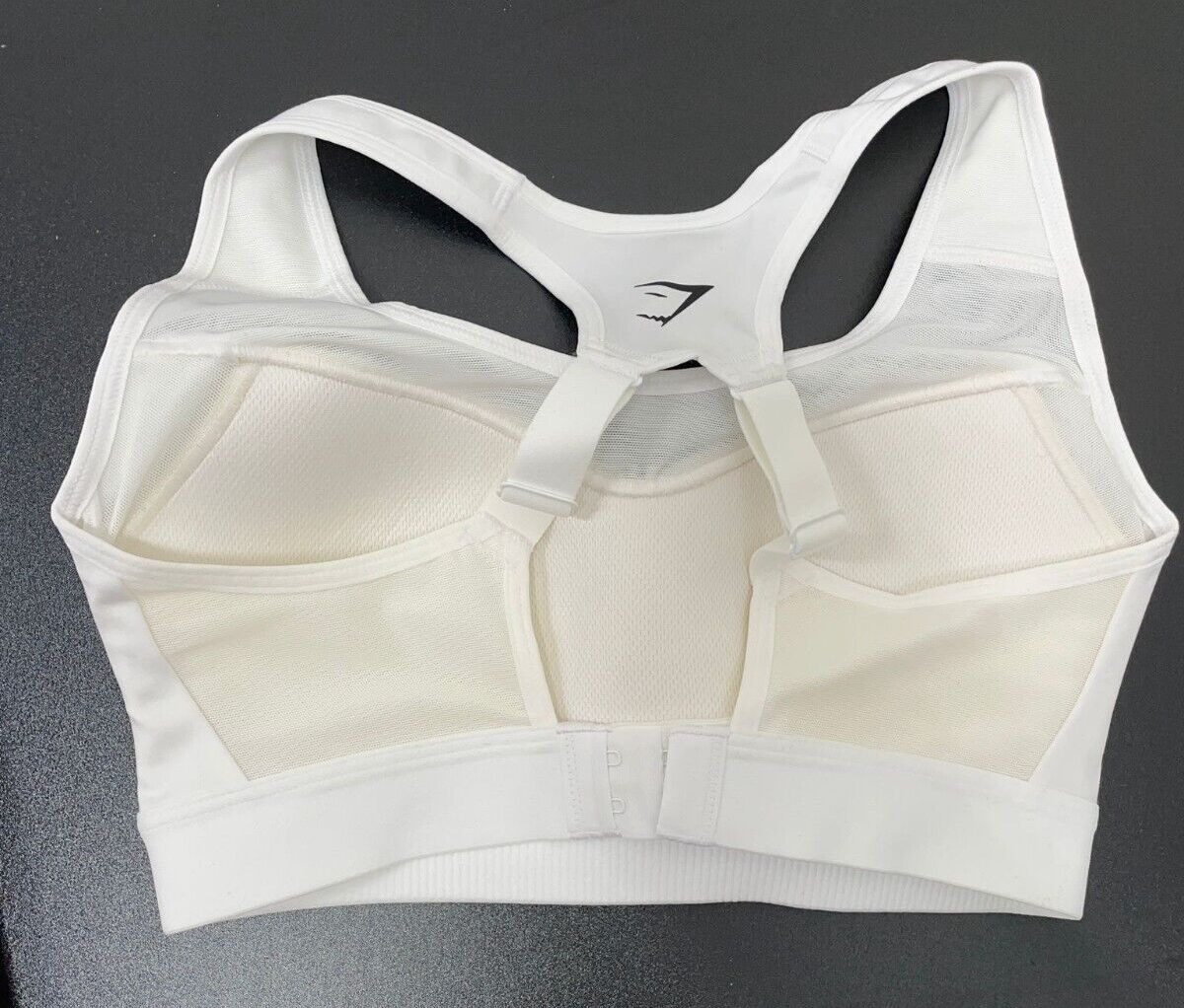 Gymshark Womens XS Open Back Sports Bra White B2A6X High Impact