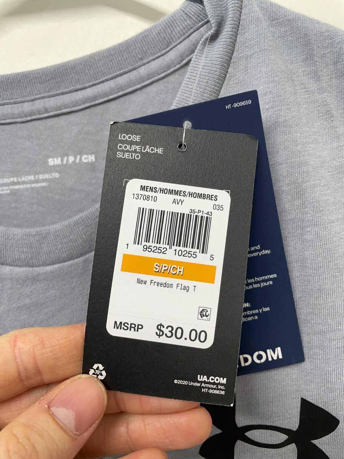 Under Armour Mens S New Freedom Flag T-Shirt Short Sleeve Graphic Tee 1370810