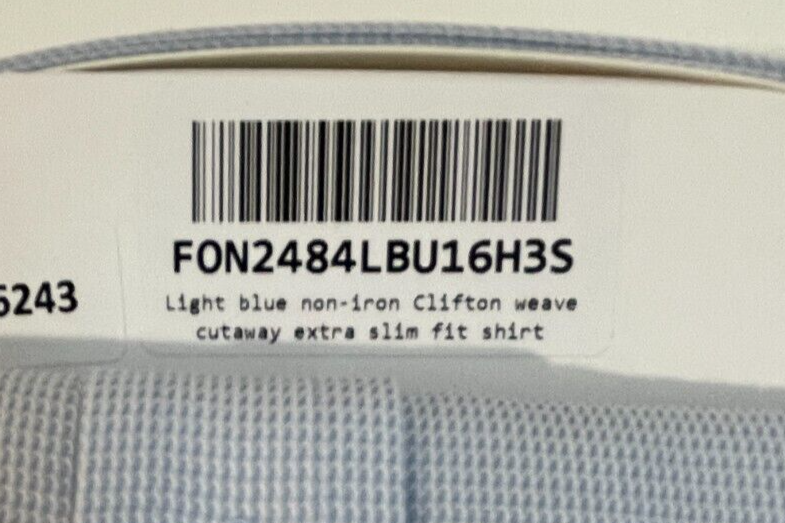 Charles Tyrwhitt Mens 16.5/33 ESF Cutaway Clifton Weave Dress Shirt Light Blue