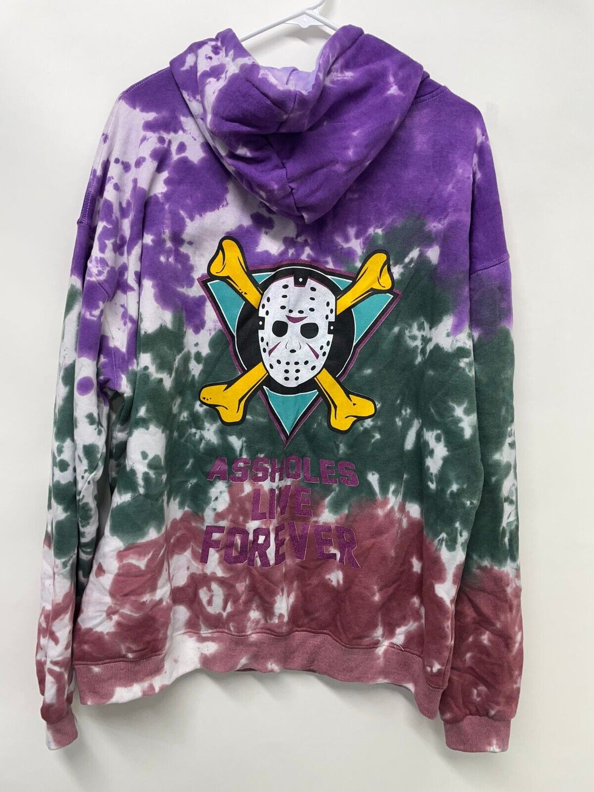 Linda Finegold A**holes Live Forever ALF Mens XL Tie Dye Hoodie Sweatshirt Ducks