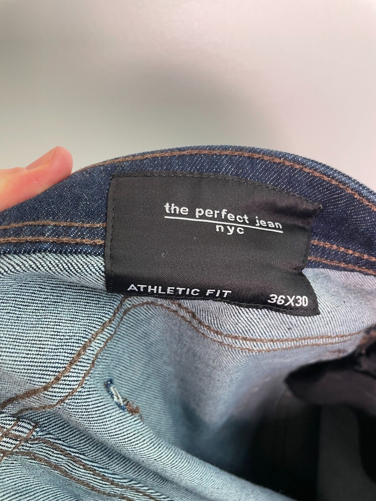 The Perfect Jean Mens 36x30 Athletic Fit Tapered 99% Cotton Denim Mariner Blue