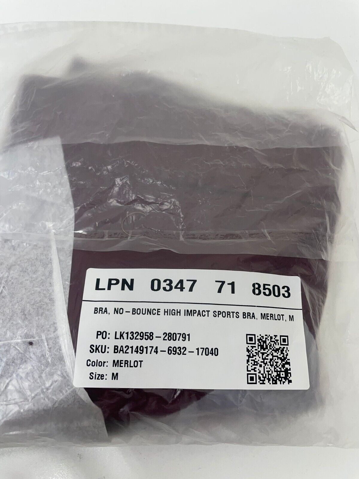 Fabletics Womens M No-Bounce Sports Bra Merlot High Neck Cutout BA2149174-6932