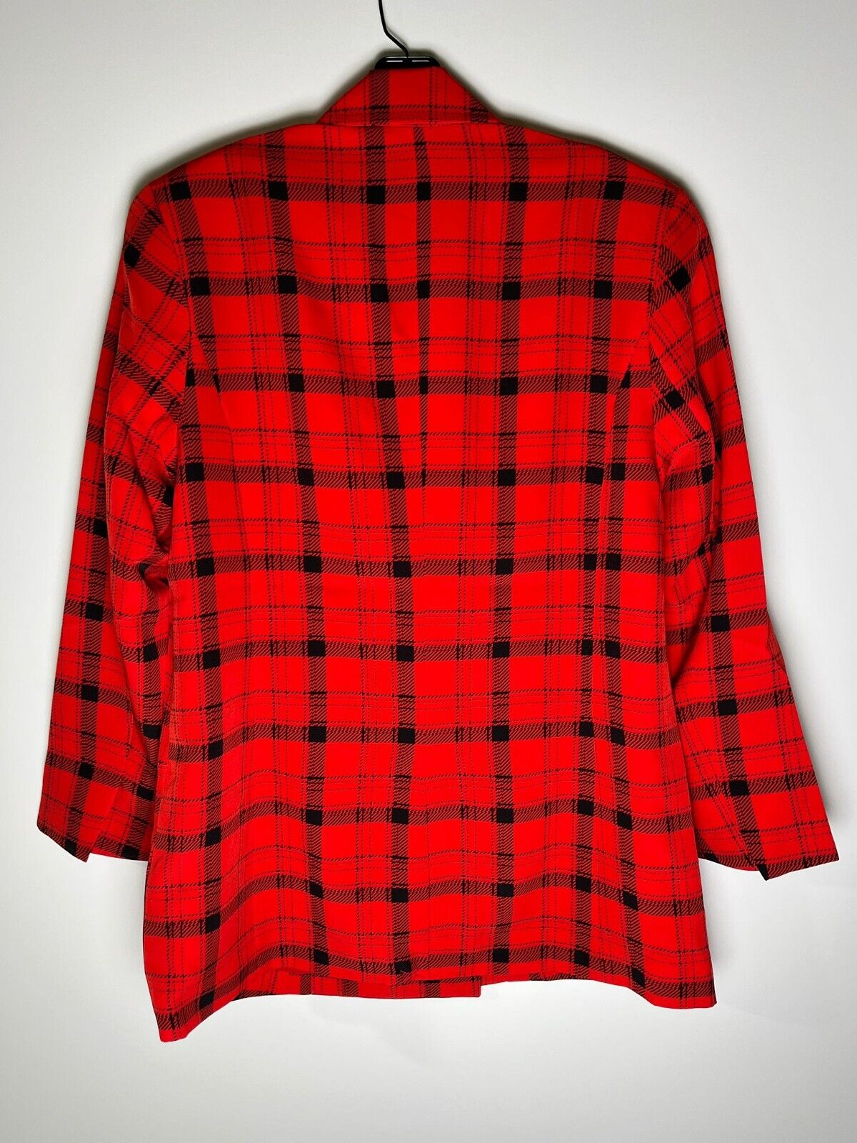 NY&C Womens Medium Double Breasted Plaid Blazer Red Plaid 41277944