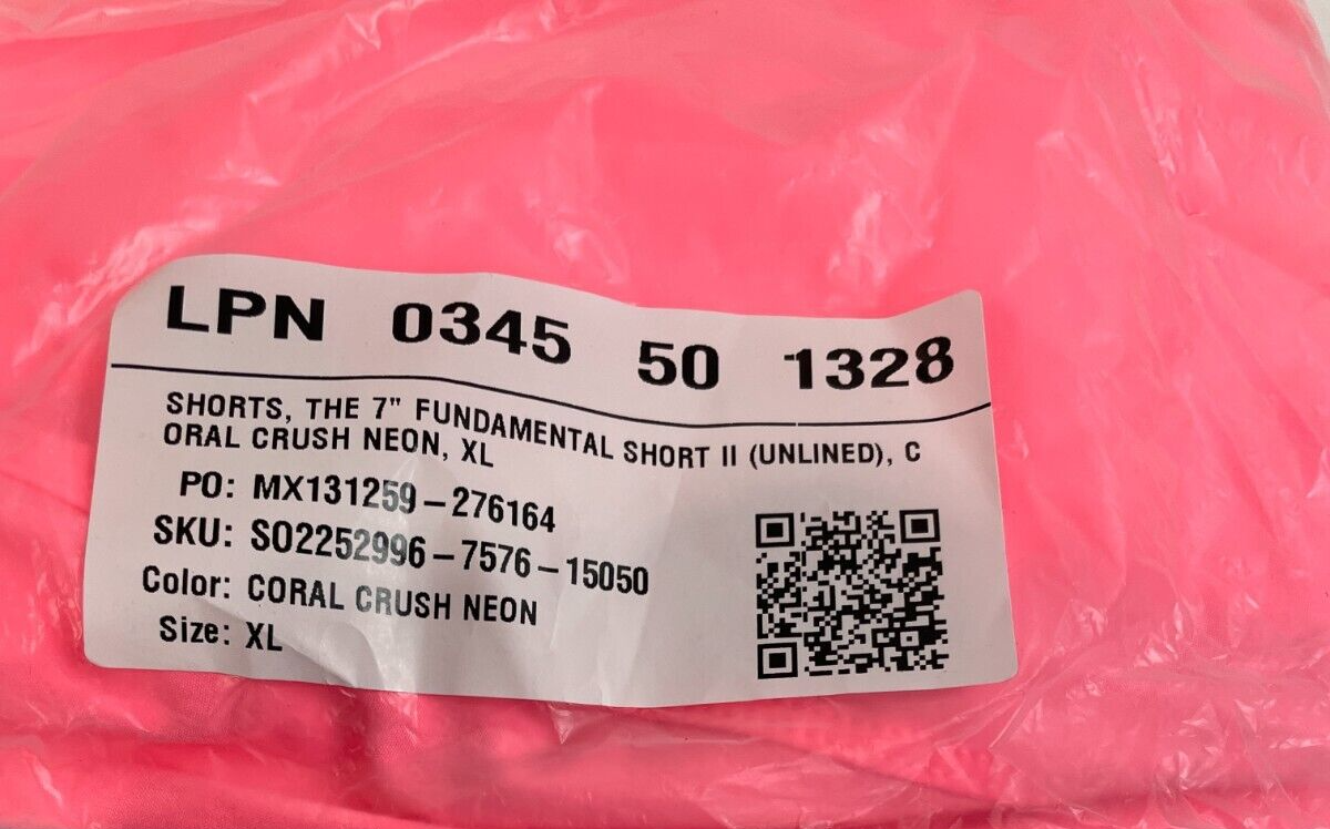 Fabletics Men's M The 7" Fundamental Short II Unlined Neon Crush Pink Gym