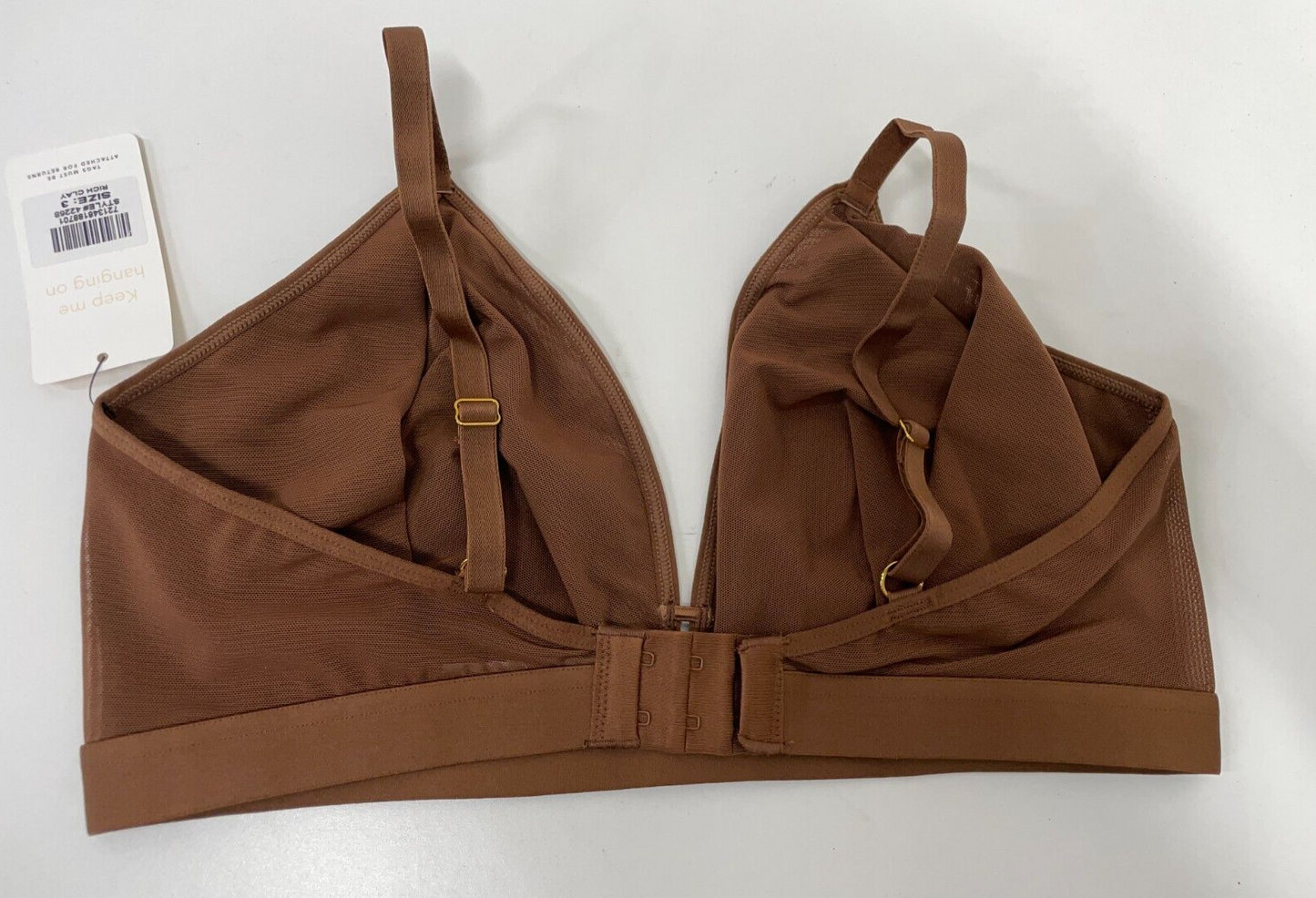 Lively Women's 3 (XL) The Busty Bralette Rich Clay Lightly Lined Adjustable NWT