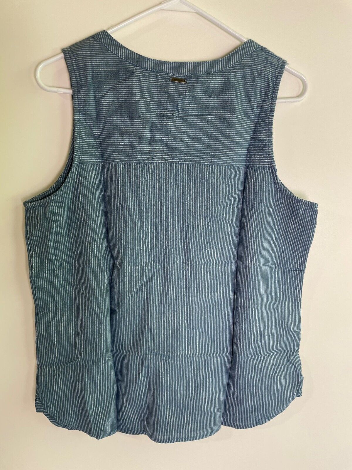 prAna Womens M Katya Essential Tank Top V-Neck Nightshade Blue Stripe 1970941