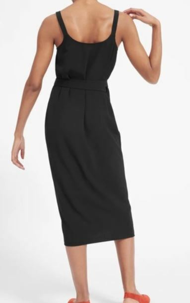 Everlane Womens 8 Black Japanese Goweave Wrap Tank Dress SOLD OUT