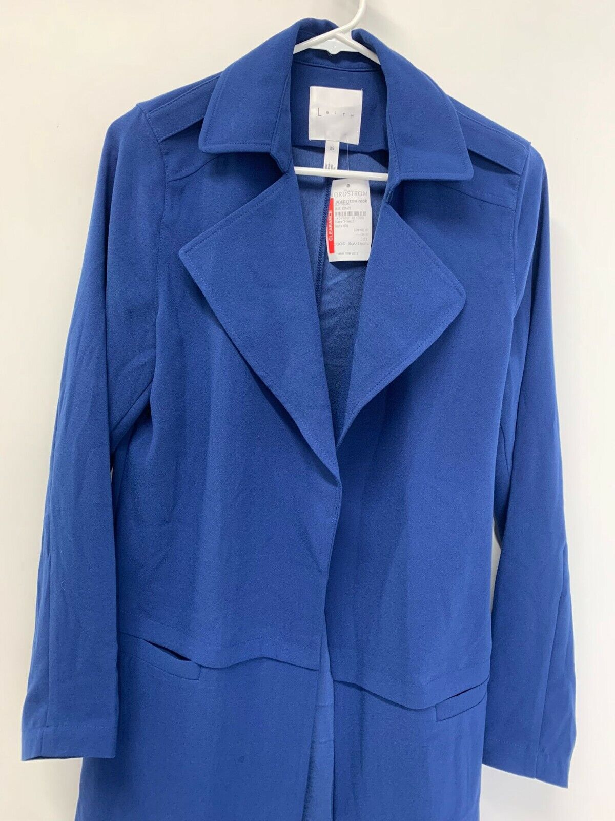 Leith Womens XS Open Front Soft Trench Coat Estate Blue Nordstrom