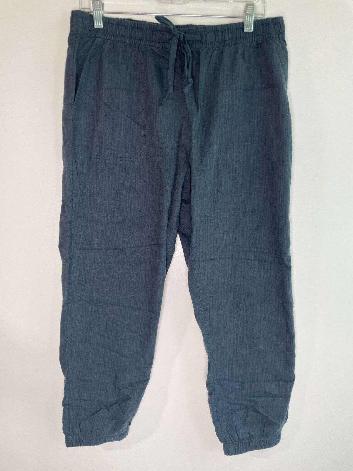 PrAna Womens L Wild Summer Joggers Bluefin Mid Rise Pants Organic Cotton 1973361