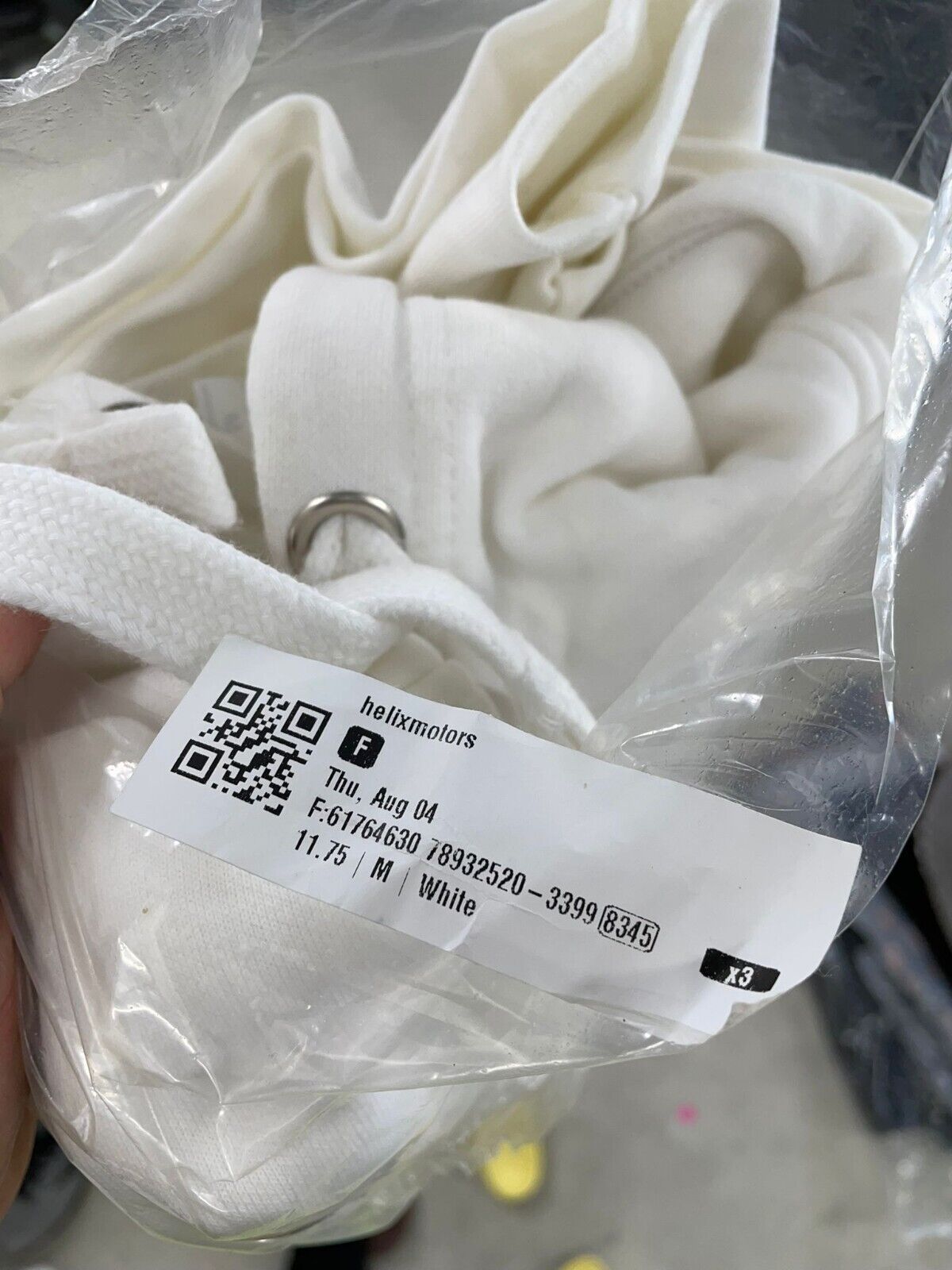 Helix Motors Adult Mens M White Silhouette Hoodie Sweatshirt Pullover