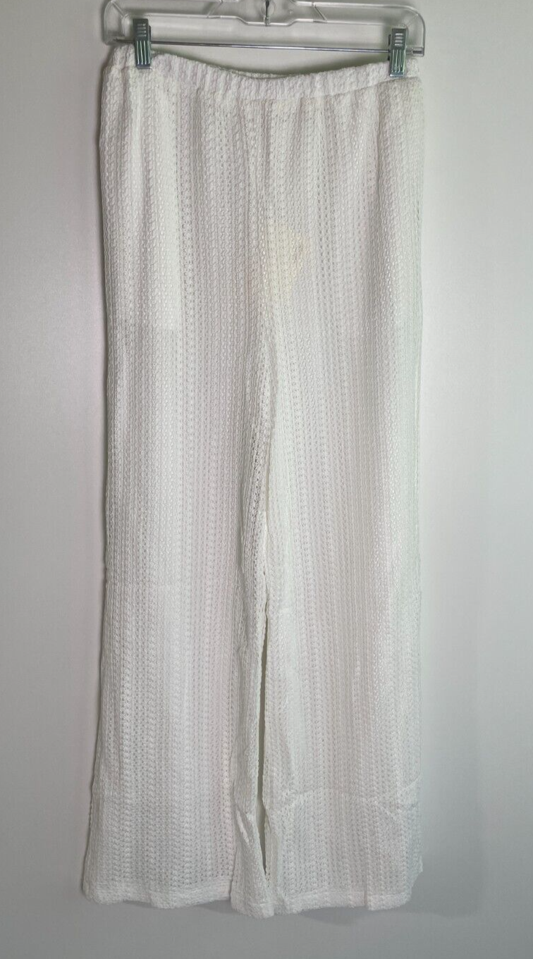 Peppermayo Women's S/M Karley Knit Semi-Sheer Top & Pants Set White SH-PM23-568