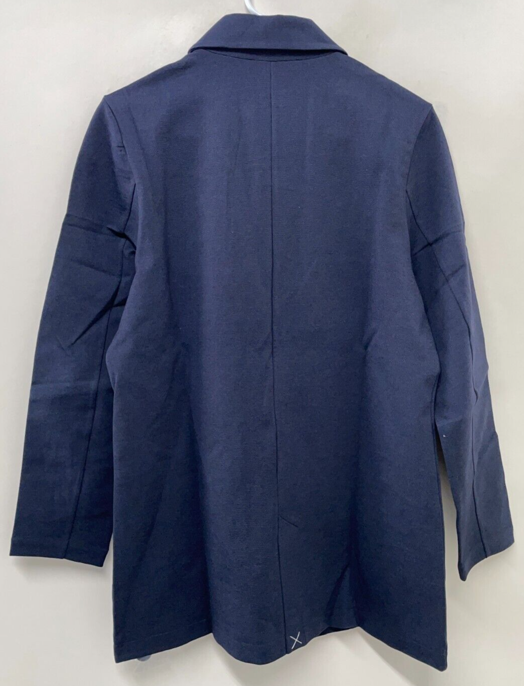 Garnet Hill Womens 12 Knit Relaxed Blazer Classic Navy Blue 45244 Jacket