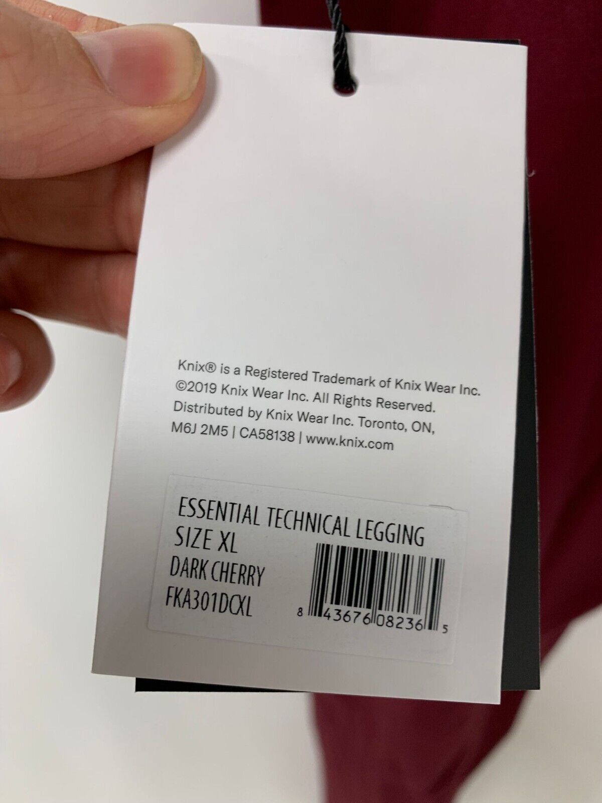 Knix Womens XL Technical HiTouch High Rise Leggings Yoga Pant Dark Cherry Red