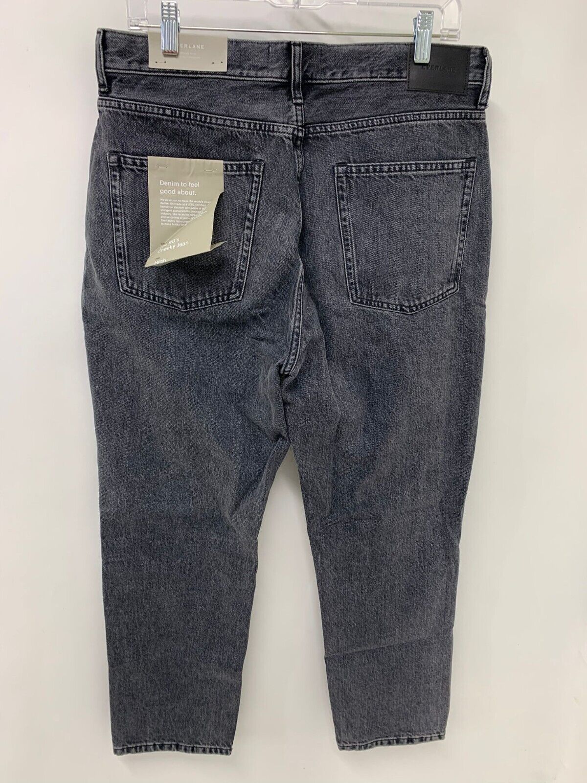 Everlane Womens 31 The 90s Cheeky Jean High Rise Ankle Washed Black Denim