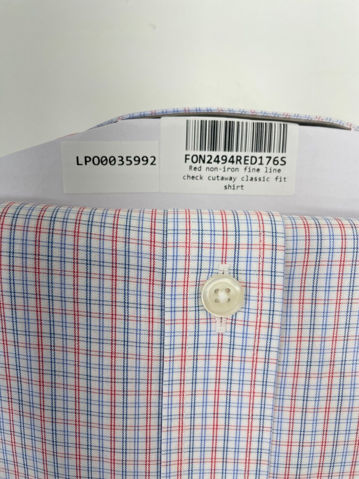 Charles Tyrwhitt Mens 17/36 Cutaway Collar Classic Fine Line Check Dress Shirt