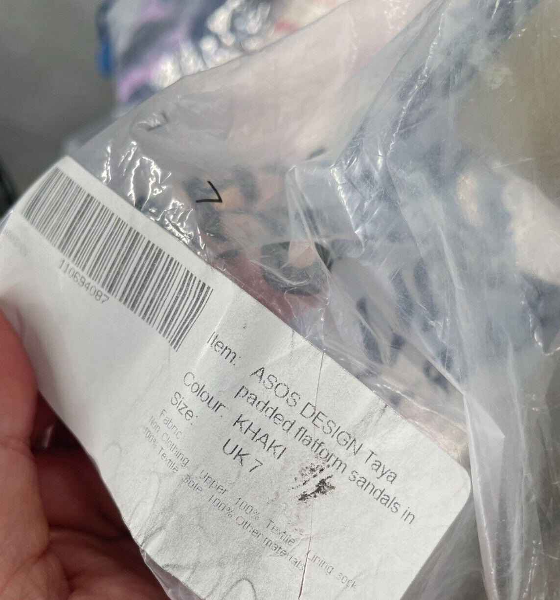 ASOS Women's 9 Taya Padded Flatform Sandals Khaki Open Toe Platform Slides NEW