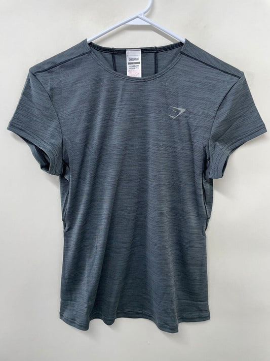 Gymshark Womens S Speed T-Shirt Black/Charcoal Marl Top Workout Gym B1A7C-BBG2